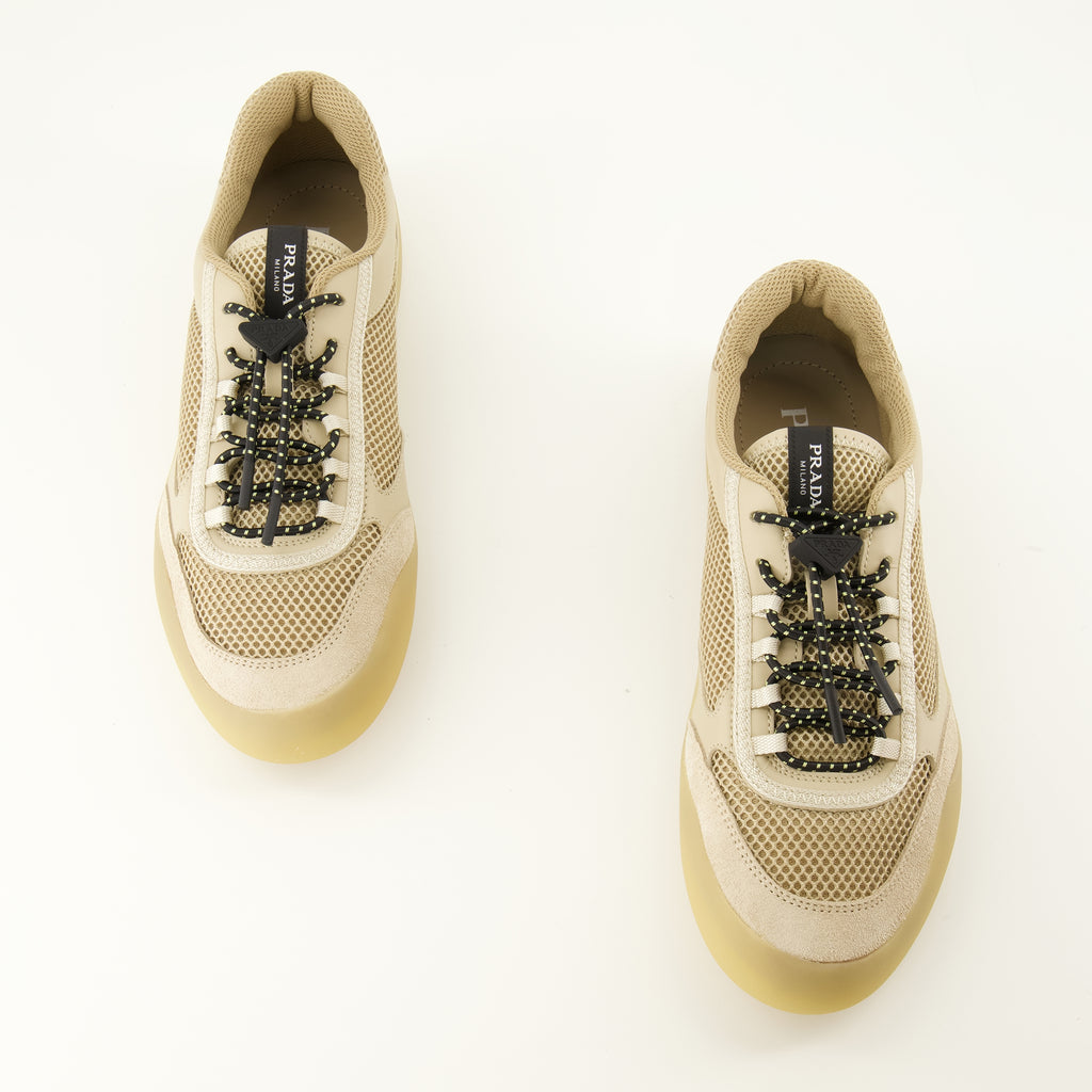 Baskets Beige Mesh Sneakers Prada Beige Femme