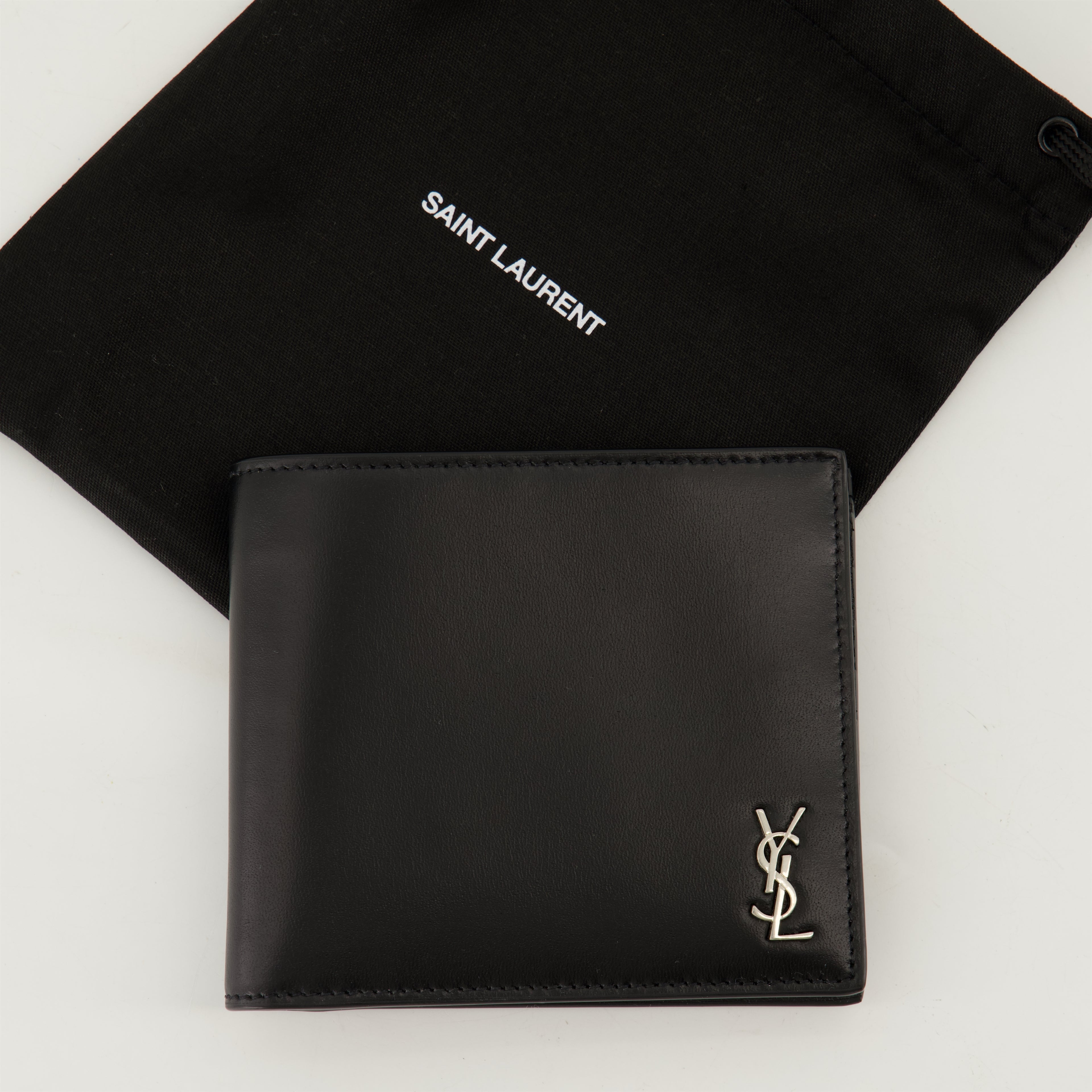 Pequeños artículos de cuero Cartera Tiny Cassandre Saint Laurent Negro Homme