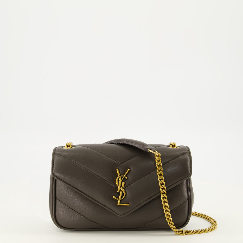 Sacs bandoulière Mala Mini Loulou de Couro Castanho Saint Laurent Marron Femme