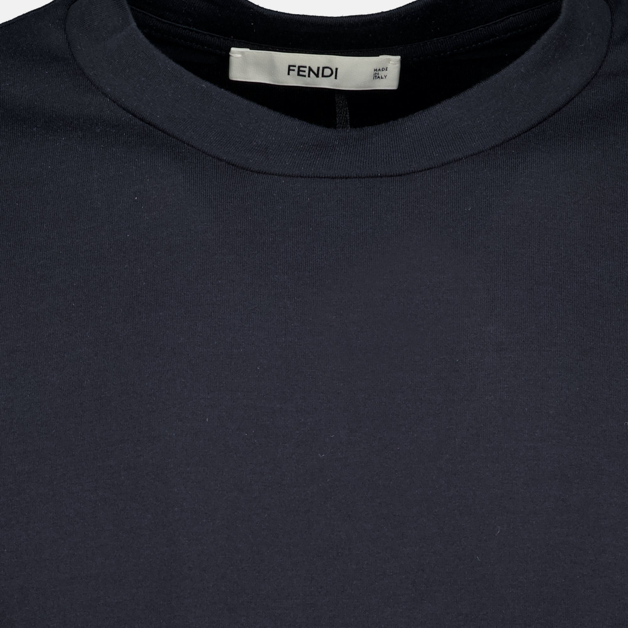 T-shirts 검은색 면 티셔츠 Fendi Noir Homme