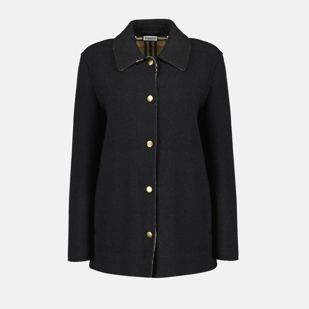 Imagen del abrigo de lana de Burberry para mujer - Temporada Otoño-Invierno 2025 - Vista Frontal