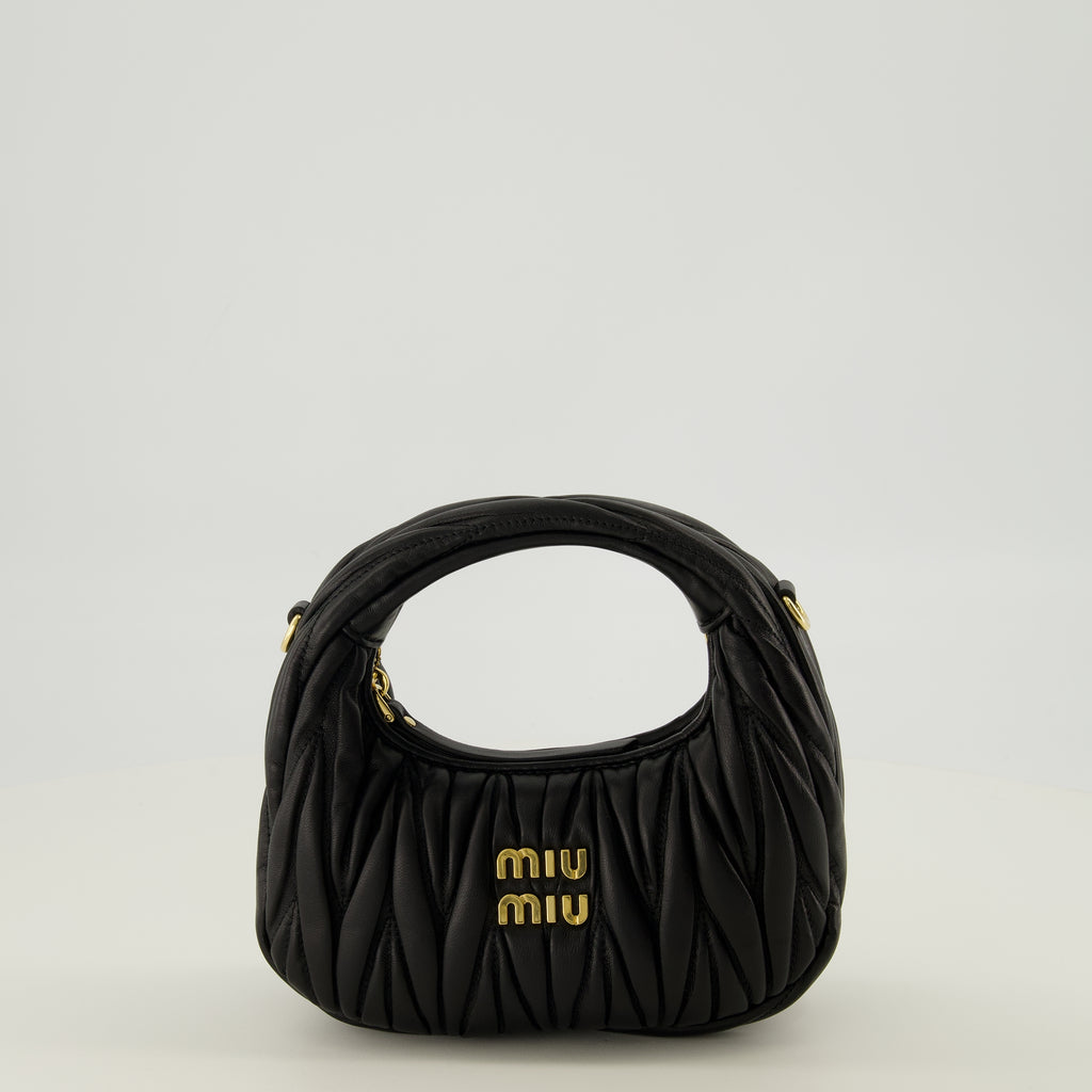 Sacs à main et épaule Mini sac Hobo Wander noir Miu Miu Noir Femme