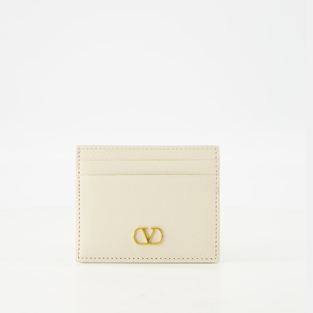 Small leather goods VLogo Cardholder Valentino Garavani Beige Femme