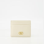 Small leather goods VLogo Cardholder Valentino Garavani Beige Femme