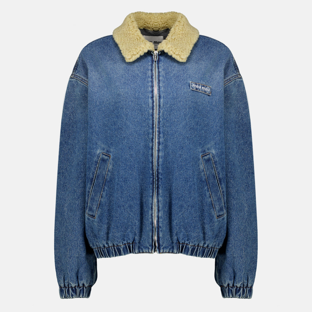 Vestes Veste en denim bleu Miu Miu Bleu foncé Femme