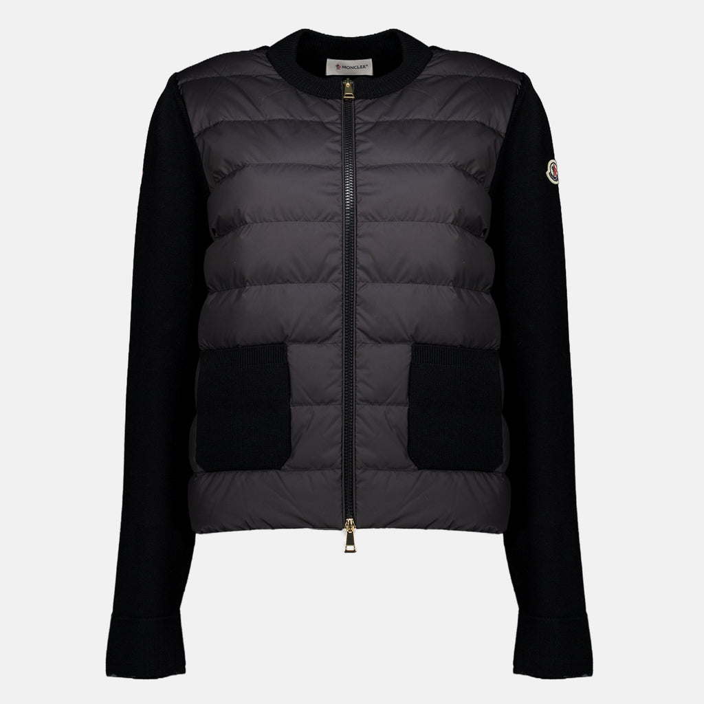 Vestes Cardigan bi-matière noir Moncler Noir Femme