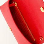 Petite maroquinerie Portafoglio a catena VLogo in pelle rossa Valentino Garavani Rouge Femme