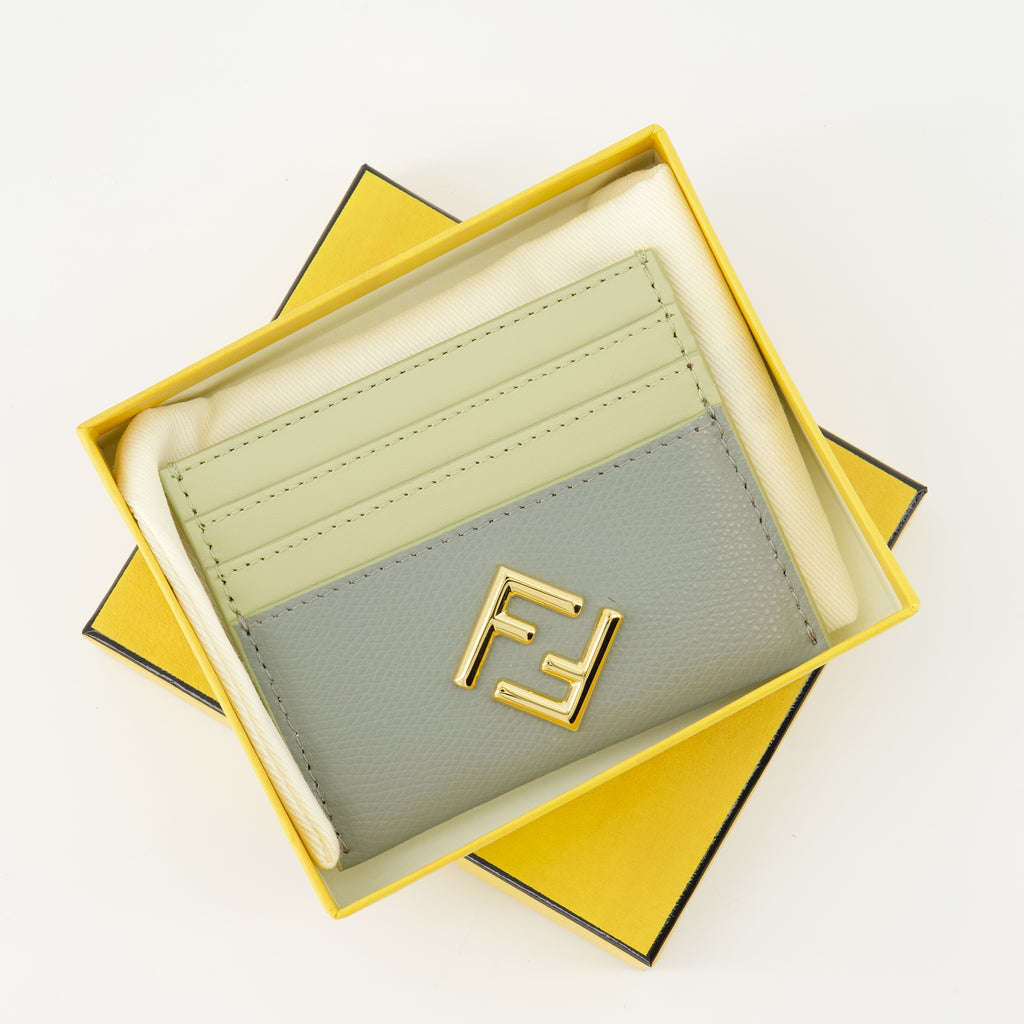 スモールレザーグッズ FFダイヤモンドカードホルダー Fendi 緑 Femme