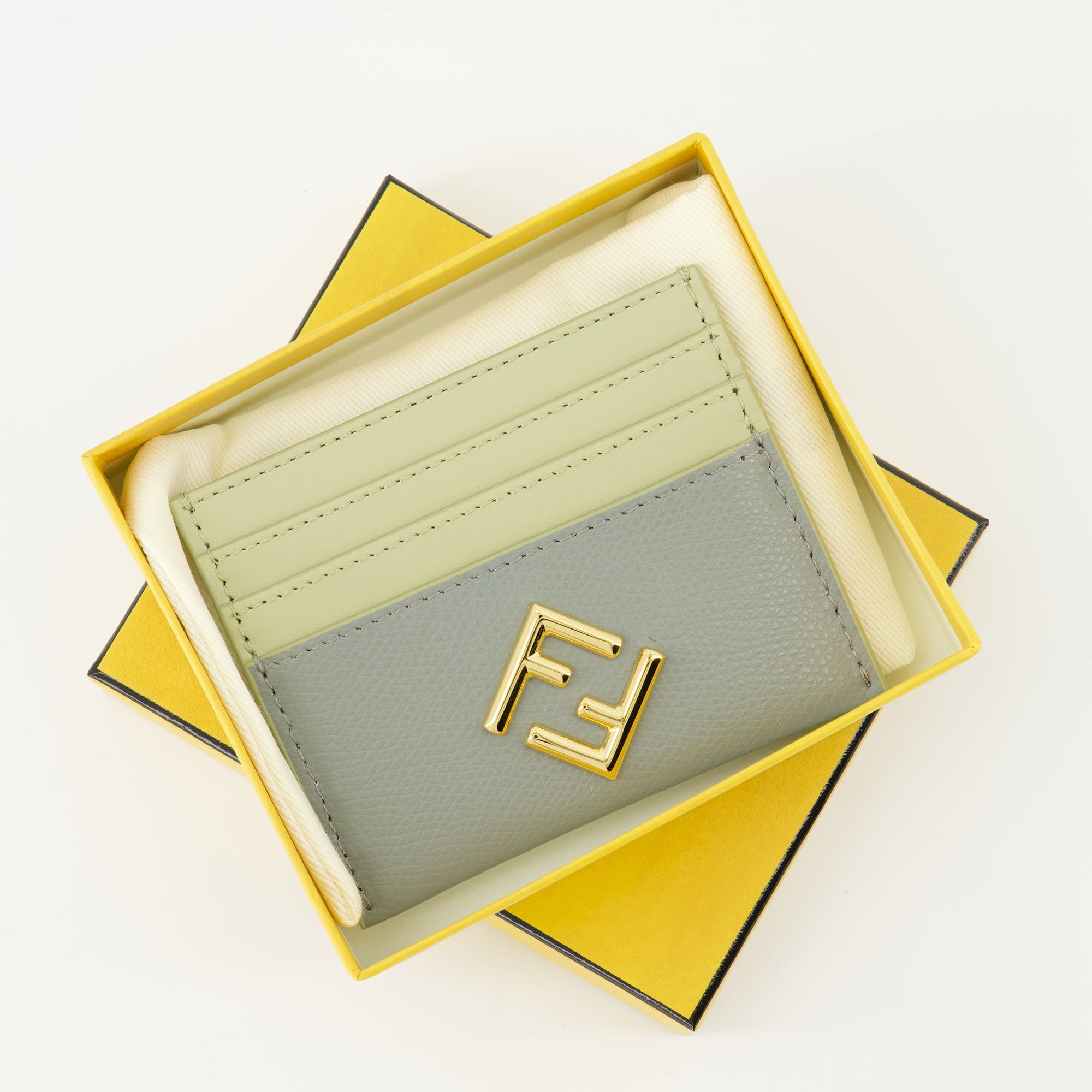 Small leather goods FF Diamonds Card Holder Fendi Green Femme