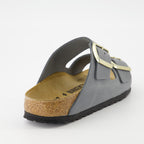 Zapatos abiertos Sandalias Arizona Birkenstock Gris Femme