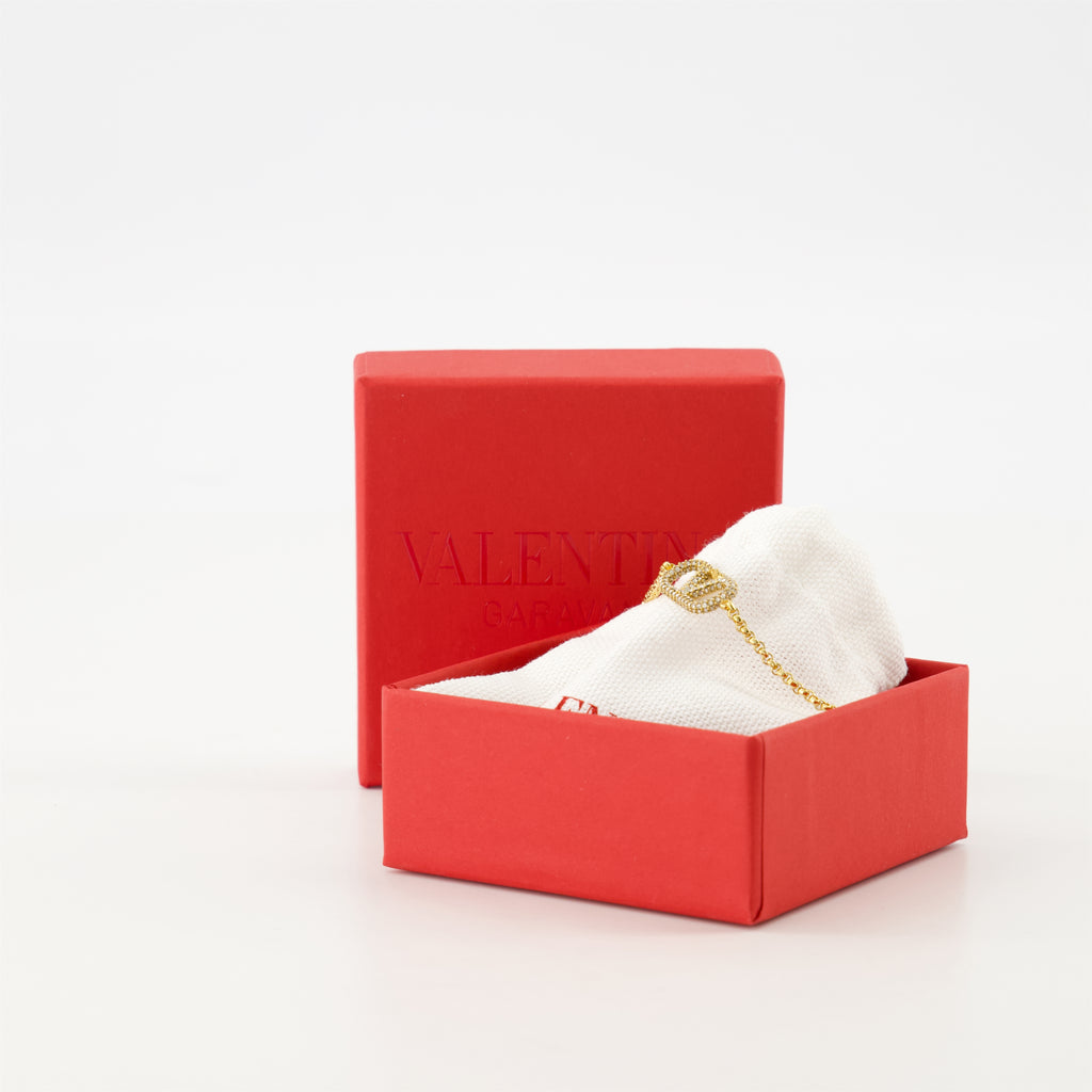 Bijoux Bracelet VLogo en cristaux Valentino Garavani Doré Femme