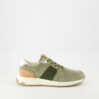 Tênis Ténis em Couro Veludo Tod's Cáqui Homme