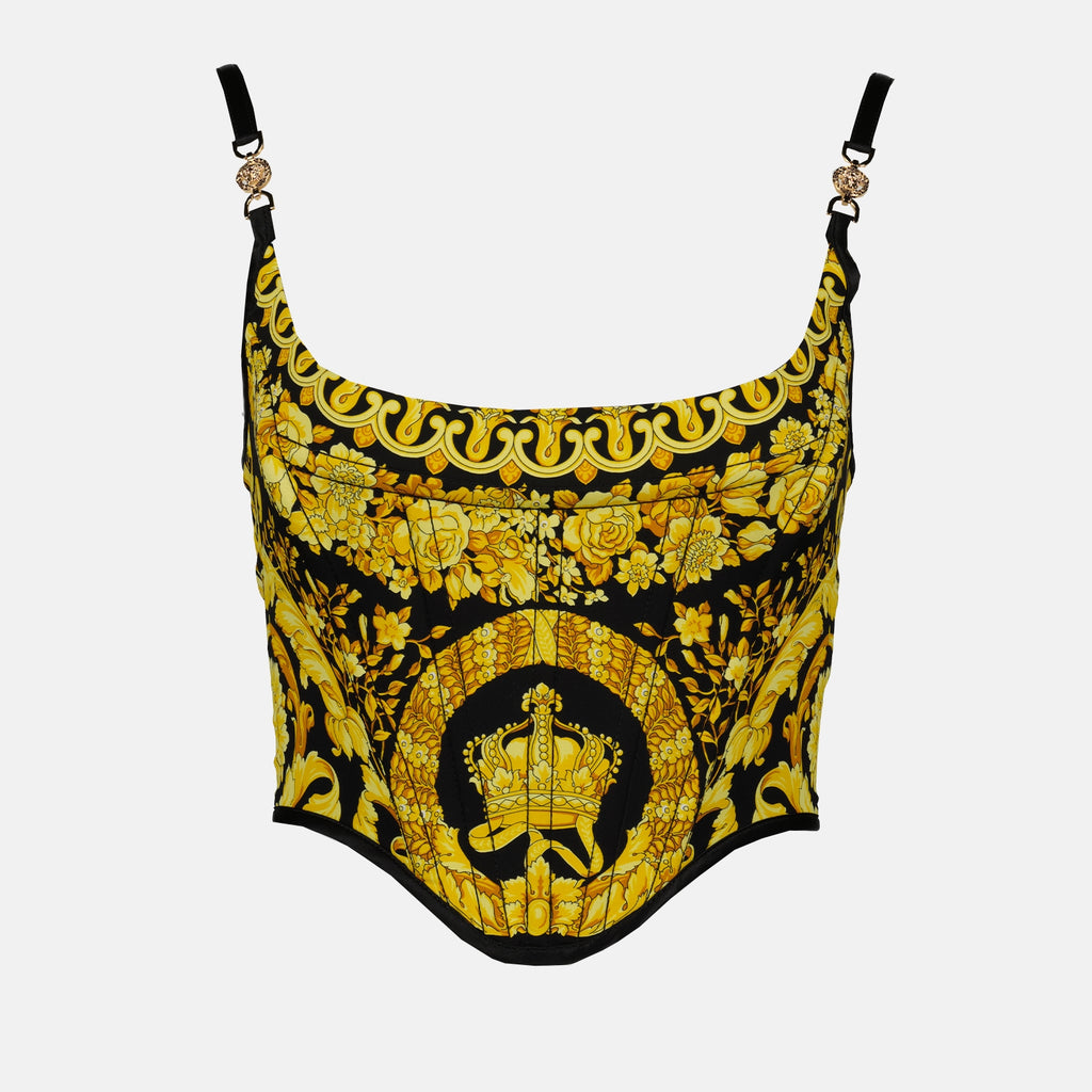 Top Top corset Barocco Versace Giallo Femme