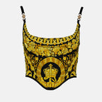 Top Top corset Barocco Versace Giallo Femme