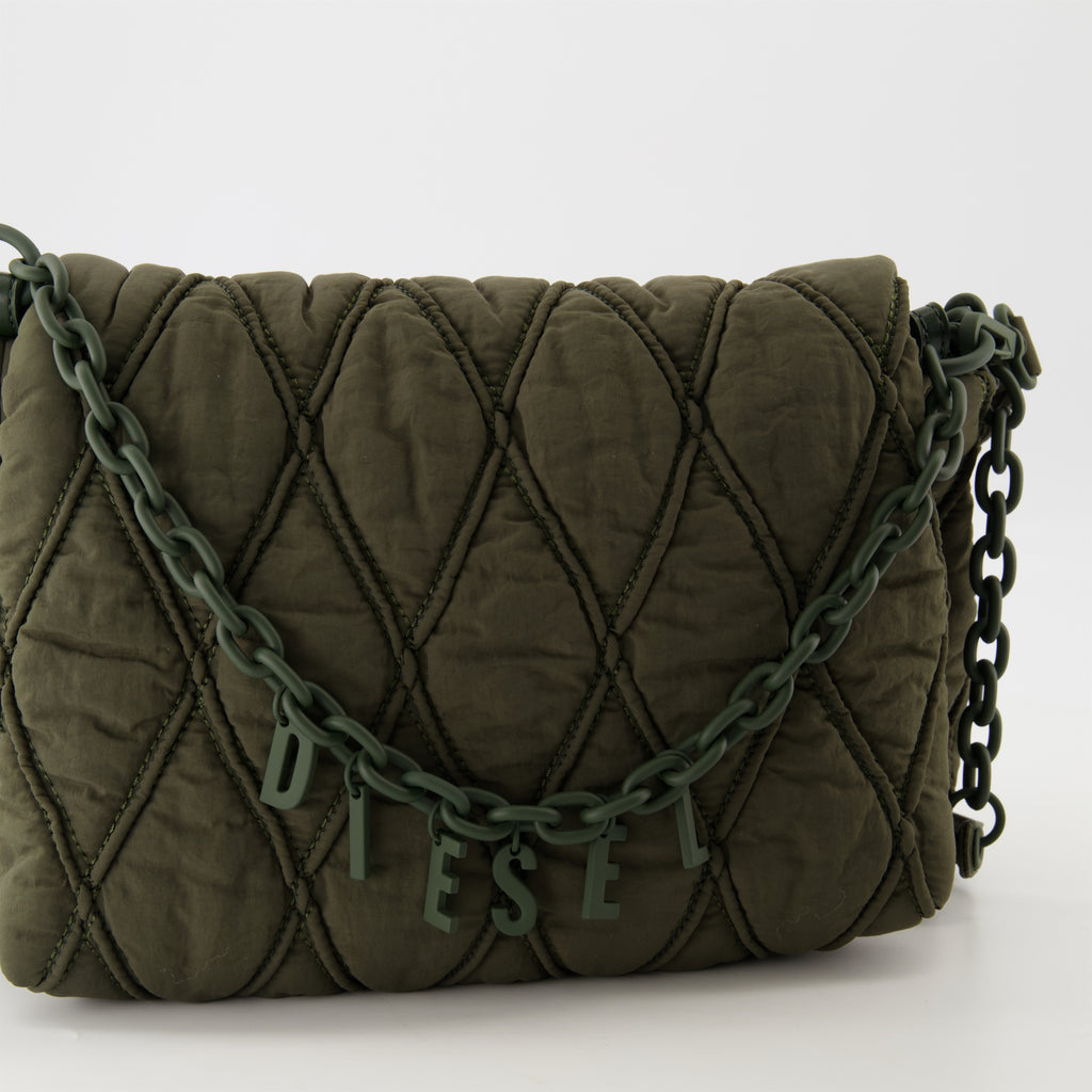 Sacs à main et épaule Sac Charm-D en nylon matelassé Diesel Kaki Femme