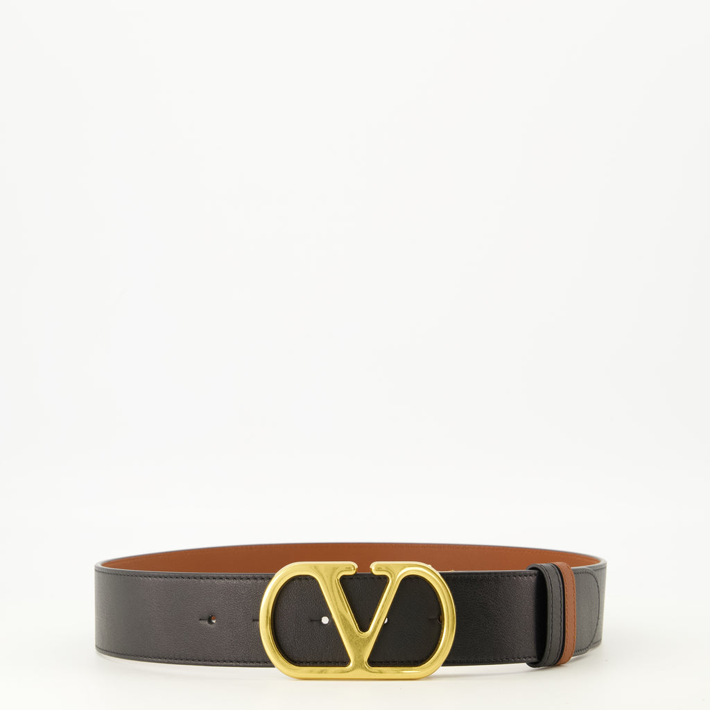 Ceintures Reversible VLogo Belt Brown and Black 40 mm Valentino Garavani Marron Femme