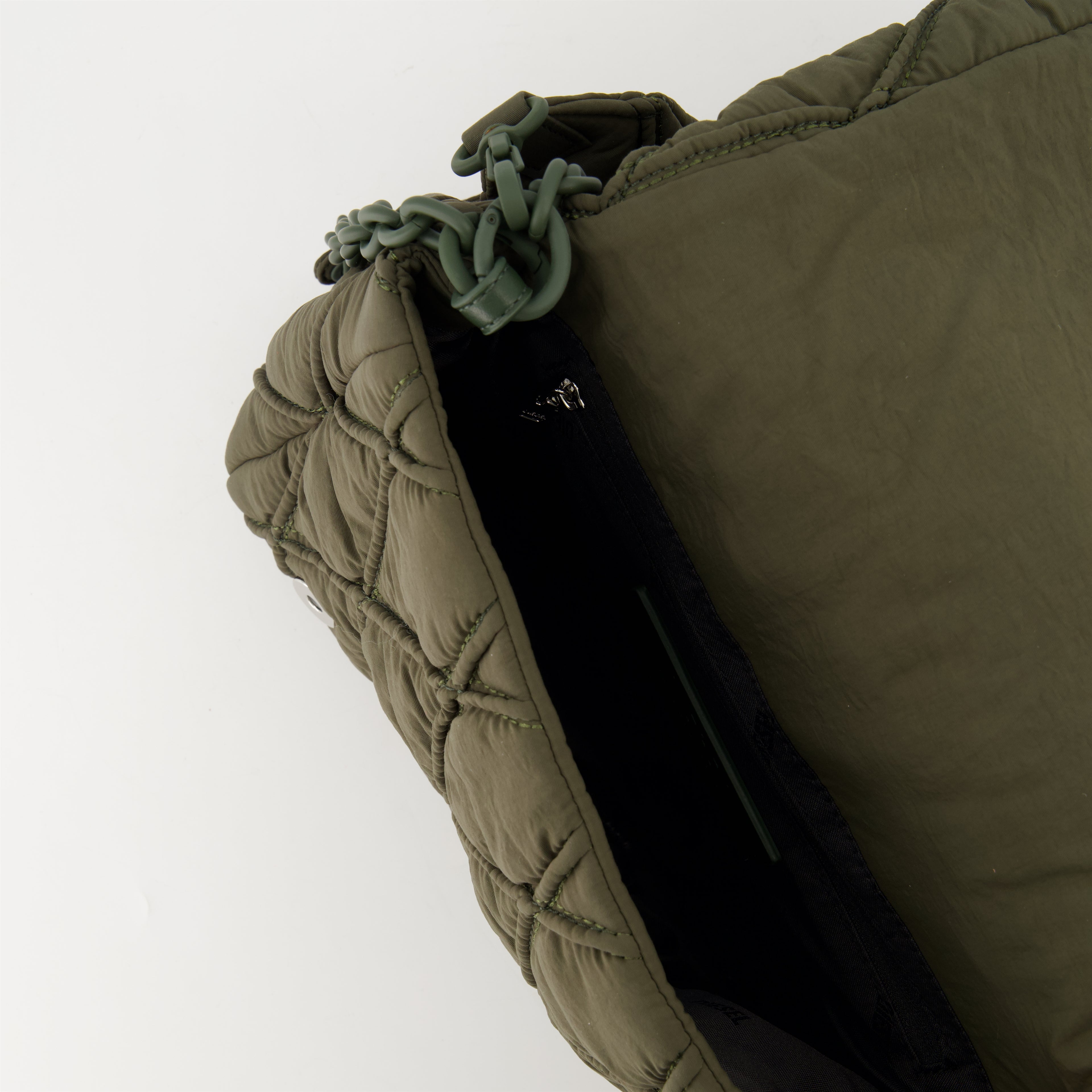 Sacs à main et épaule Sac Charm-D en nylon matelassé Diesel Kaki Femme