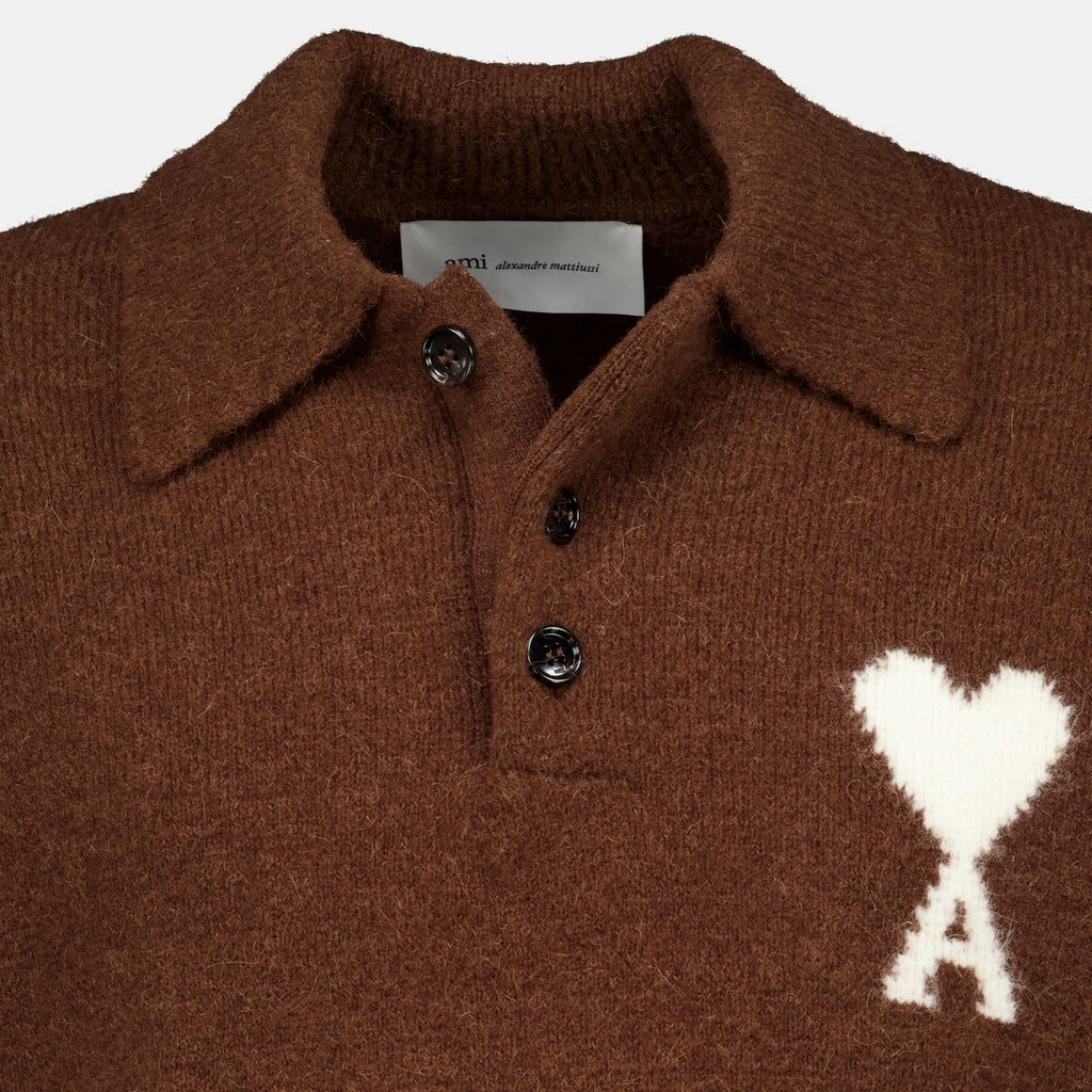 Polos Suéter de Alpaca Marrón Ami PARIS Marron Unisexe