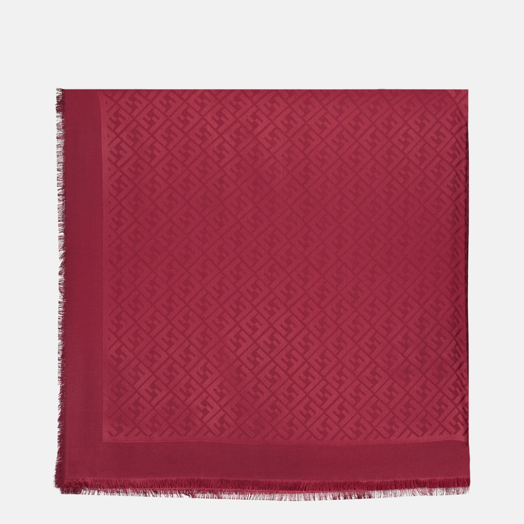 Écharpes, foulards et gants Châle FF en soie et laine rouge Fendi Rouge Femme