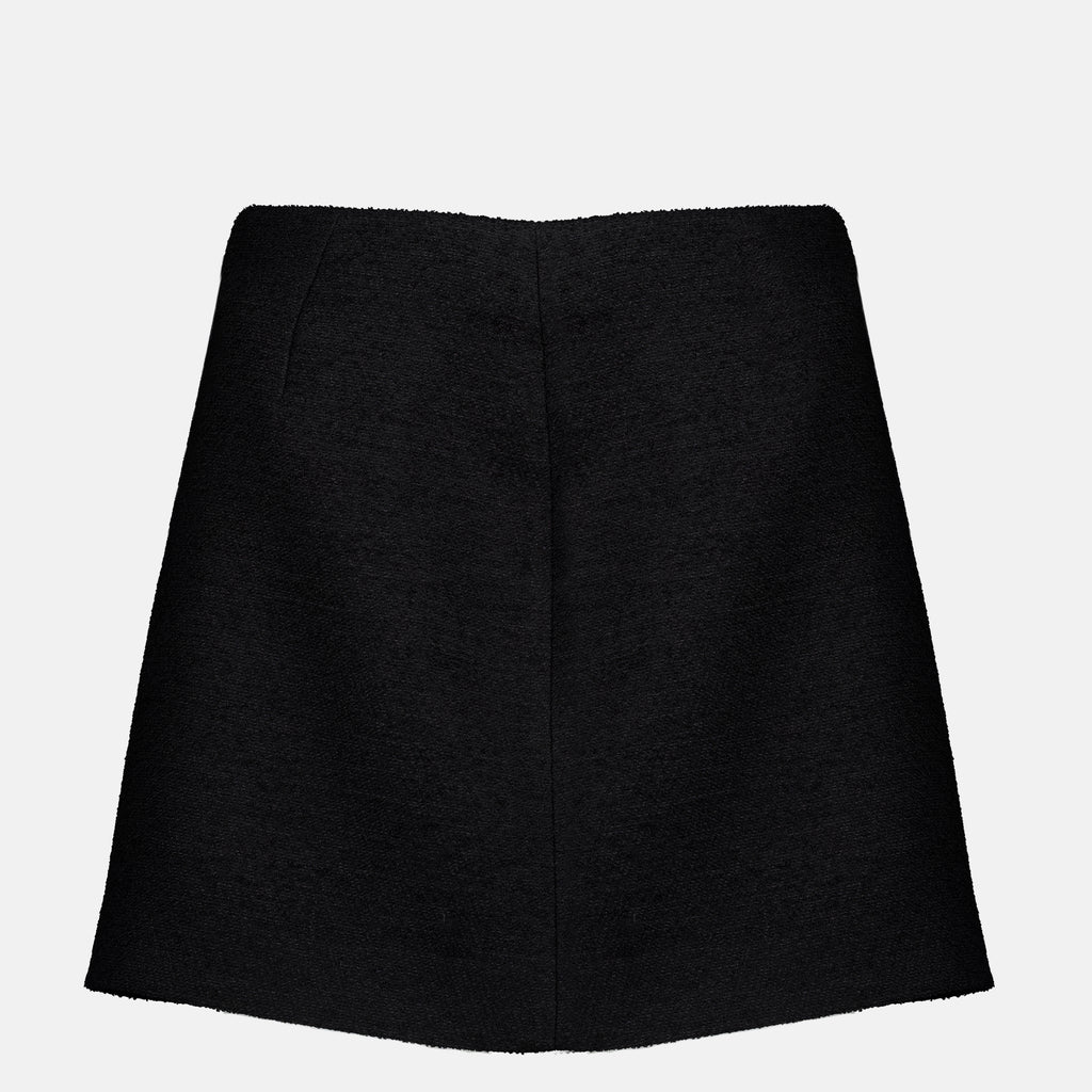 Jupes Mini jupe noir en laine Fendi Noir Femme