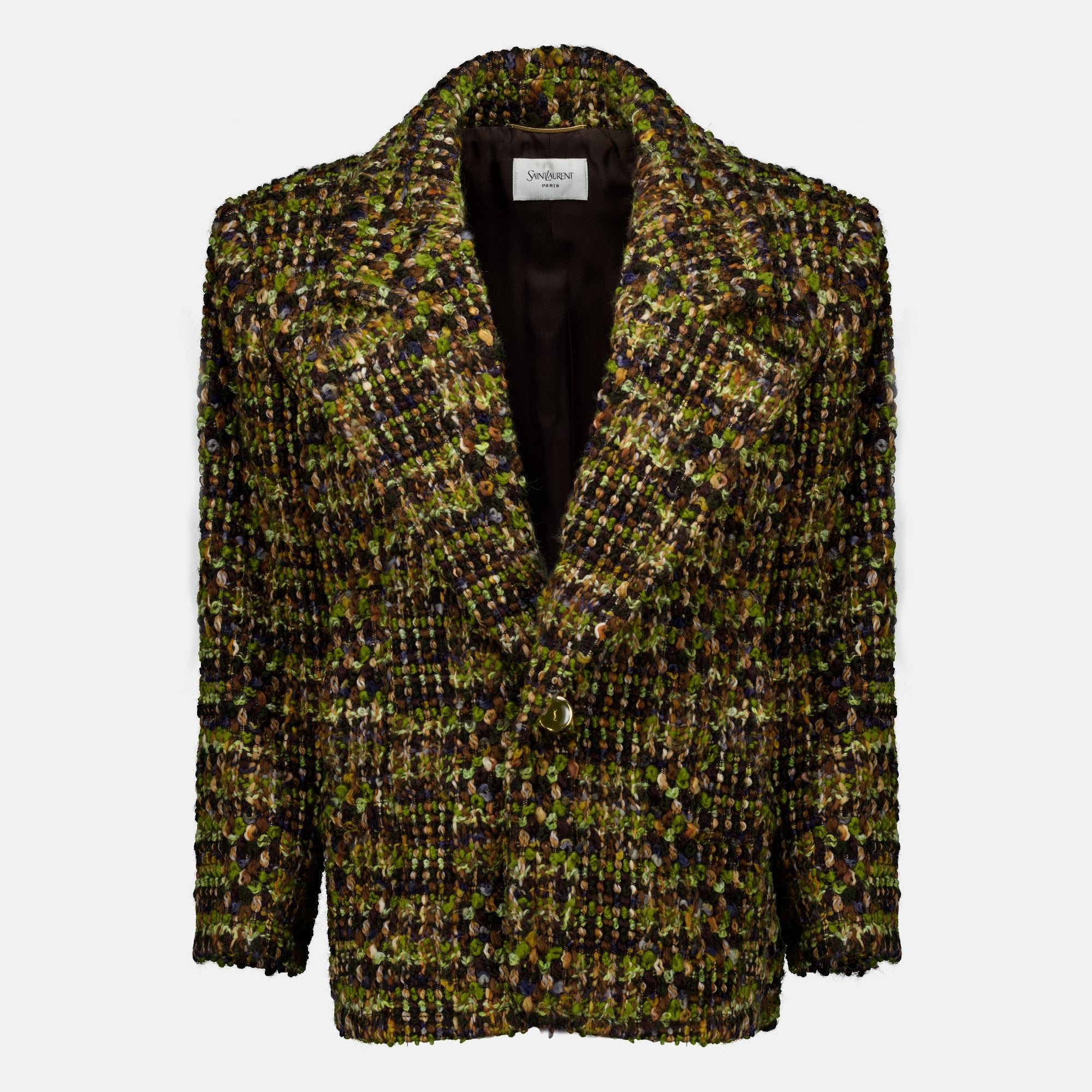 Manteaux Giacca in Tweed Khaki Saint Laurent Kaki Femme