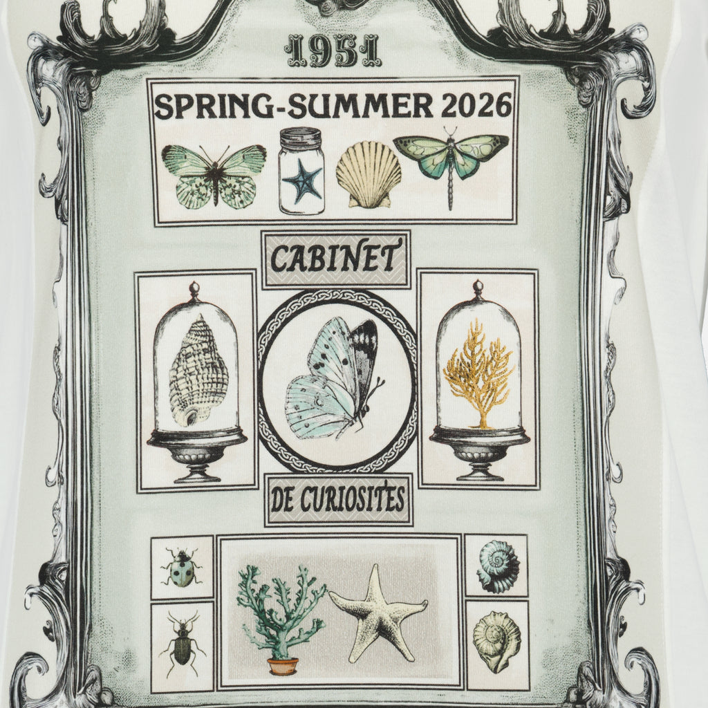 Imagem do artigo T-shirt em algodão branco estampado da marca Max Mara para Mulheres - Coleção Primavera-Verão 2026 - Vista Detalhada_2