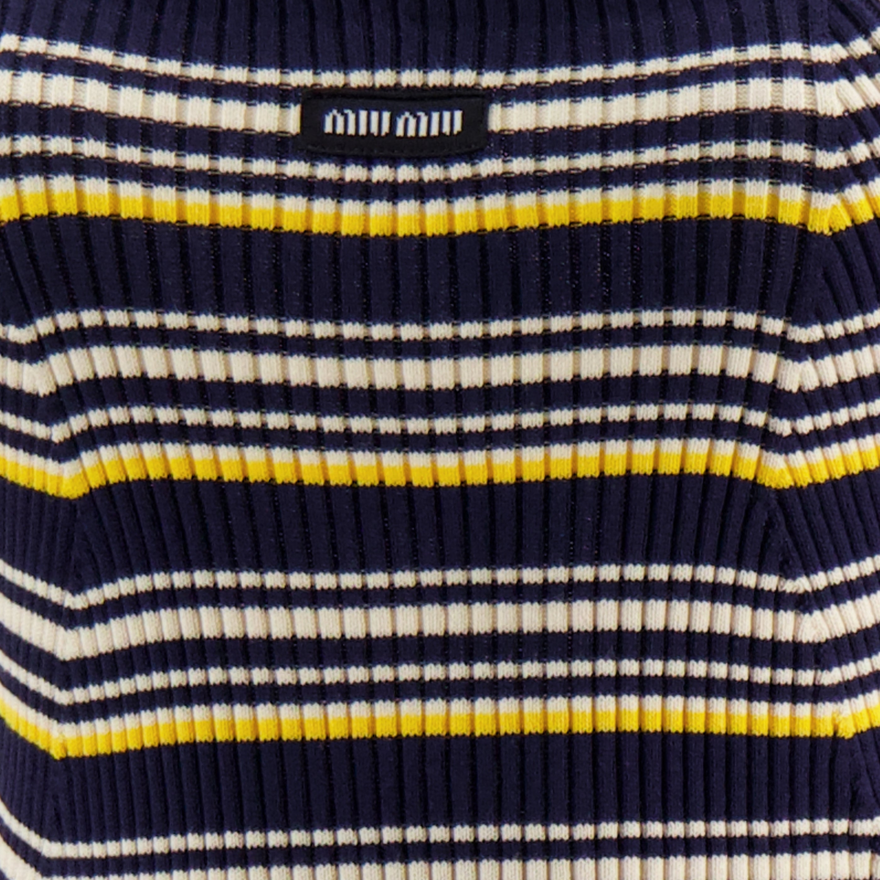 Image de l'article Robe en maille rayée bleu de la marque Miu Miu pour Femme - Saison Printemps-Été 2026 - Vue détaillée_1