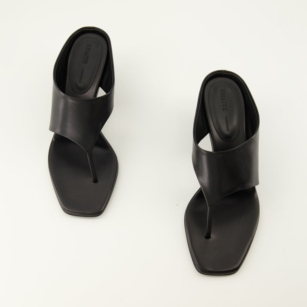 Chaussures ouvertes マーロウ ブラックレザー ミュール Khaite Noir Femme