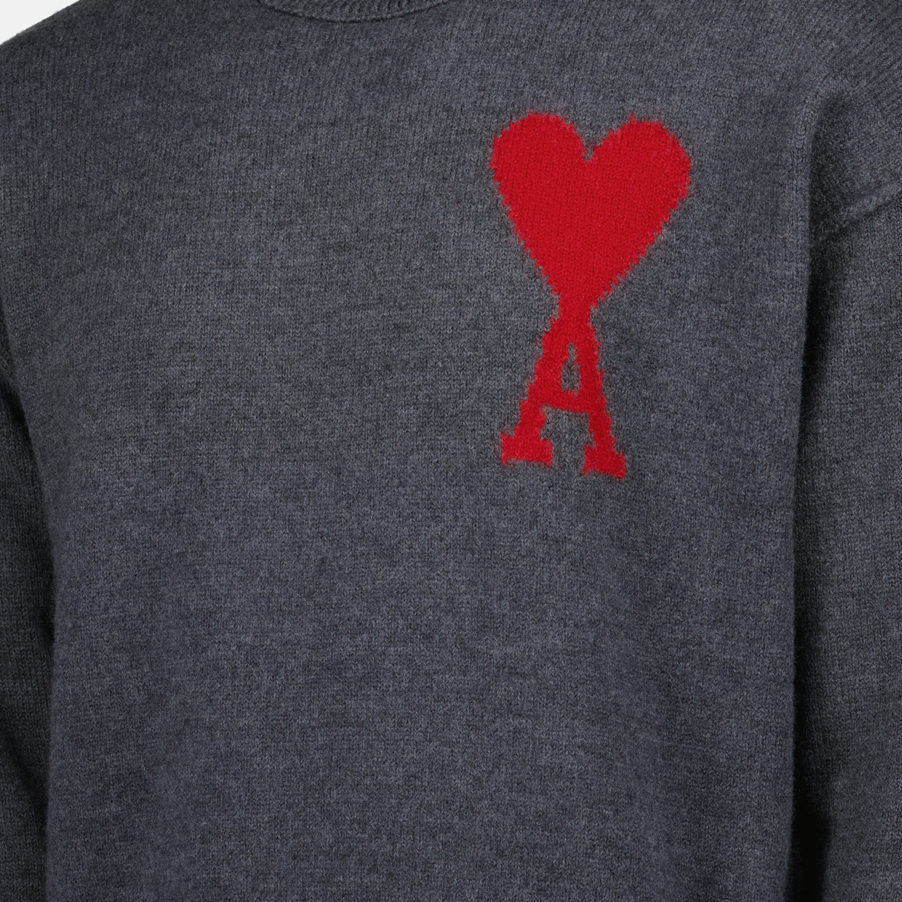 Maille Pull Ami de coeur rouge Ami PARIS Gris Unisexe