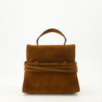 Image of the Tie Me Suede Bag by Moschino for Women - Fall-Winter 2025 - Back View