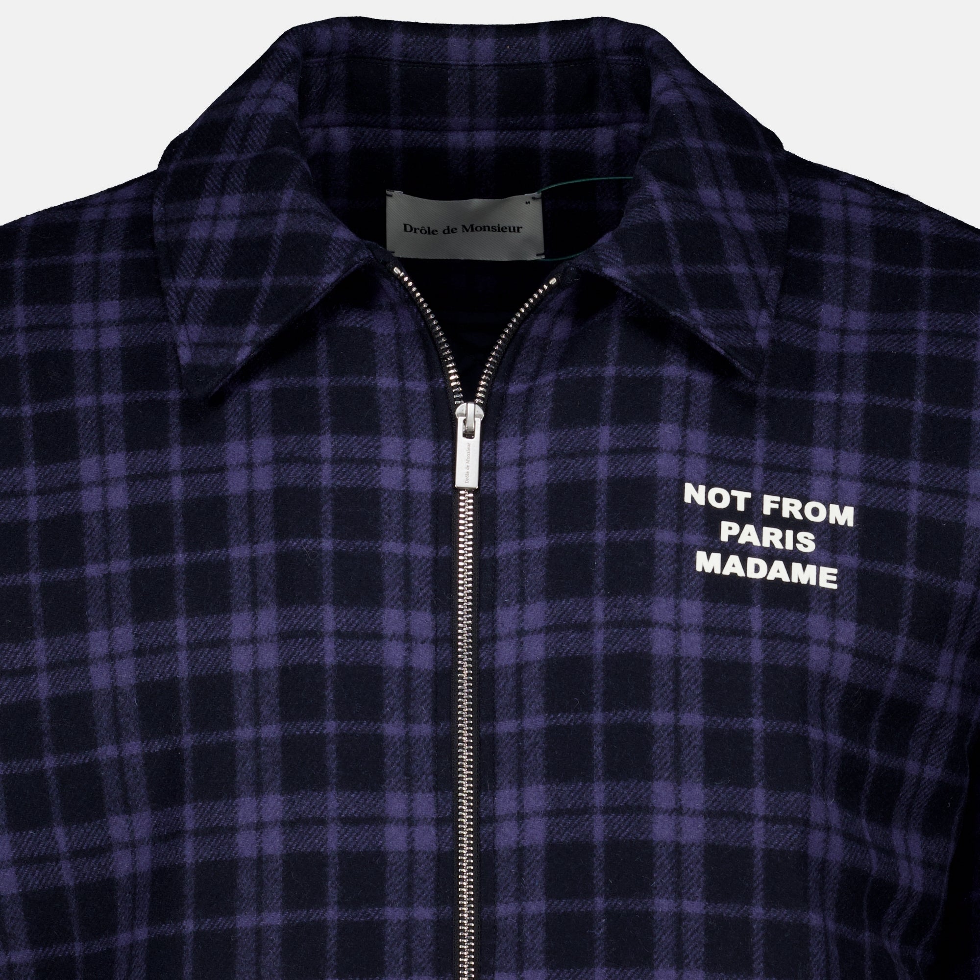 Vestes Veste Slogan Flanelle bleu marine à carreaux Drole De Monsieur Bleu foncé Homme