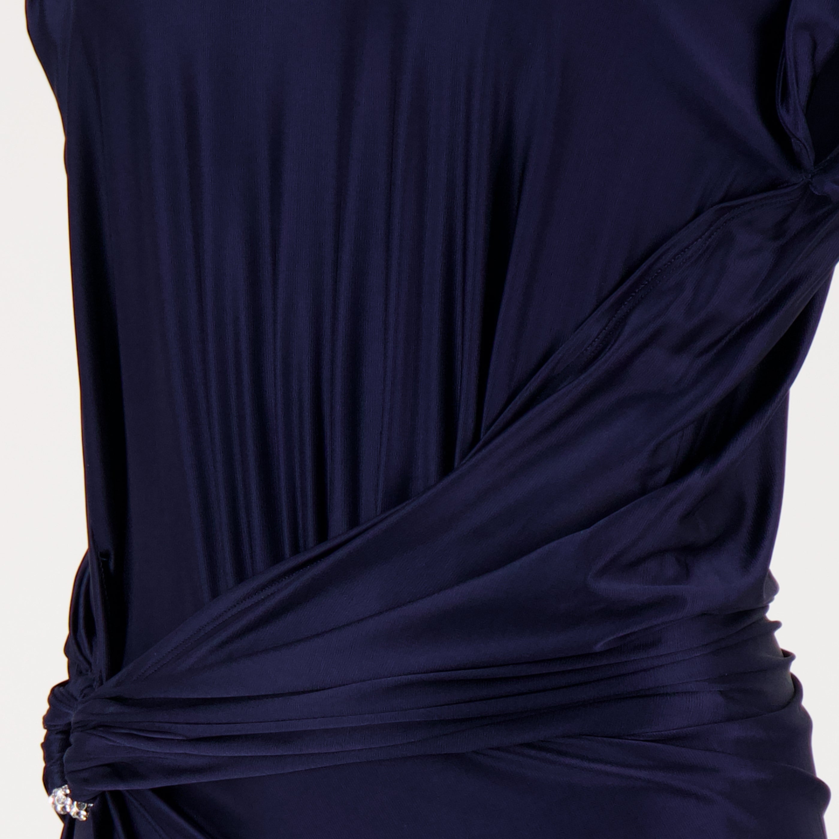 Image de l'article Robe midi percing en jersey bleu marine de la marque Rabanne pour Femme - Saison Printemps-Été 2026 - Vue détaillée_2