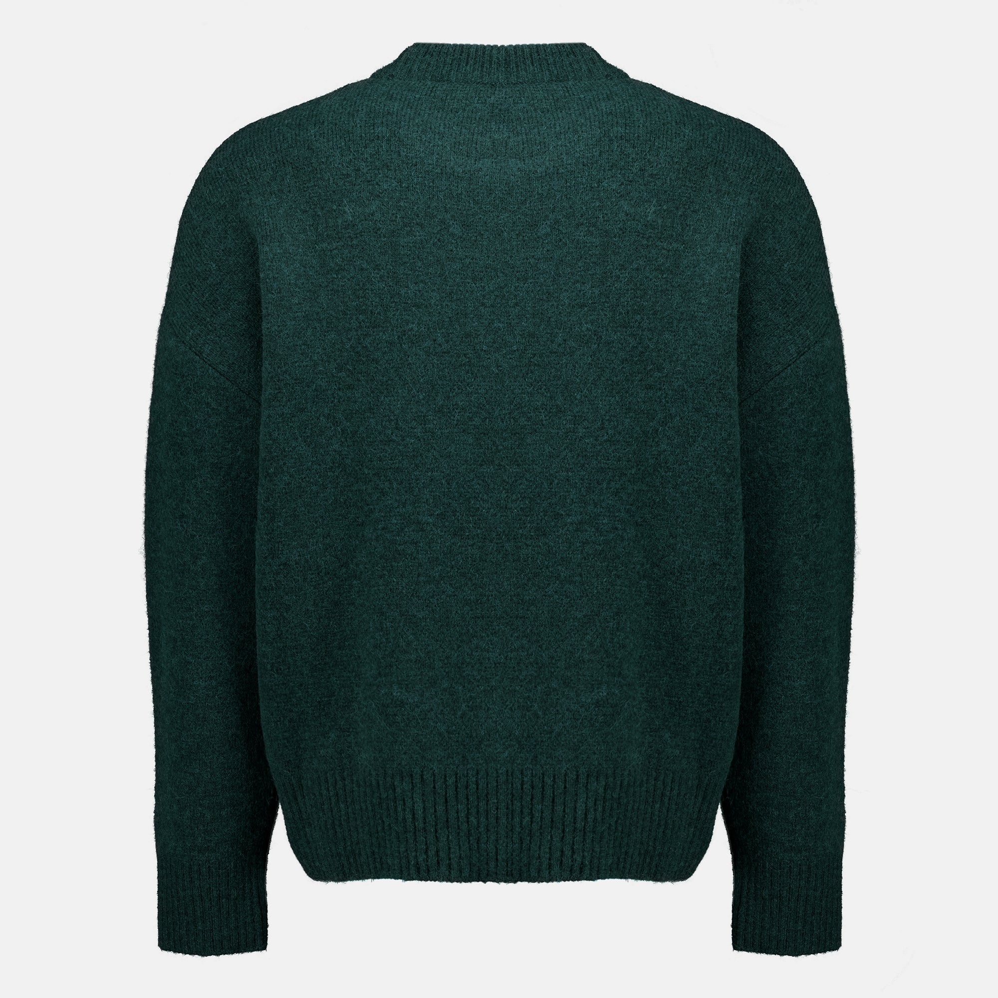 Maille Suéter Verde Corazón AMI en Alpaca Ami PARIS Vert Unisexe
