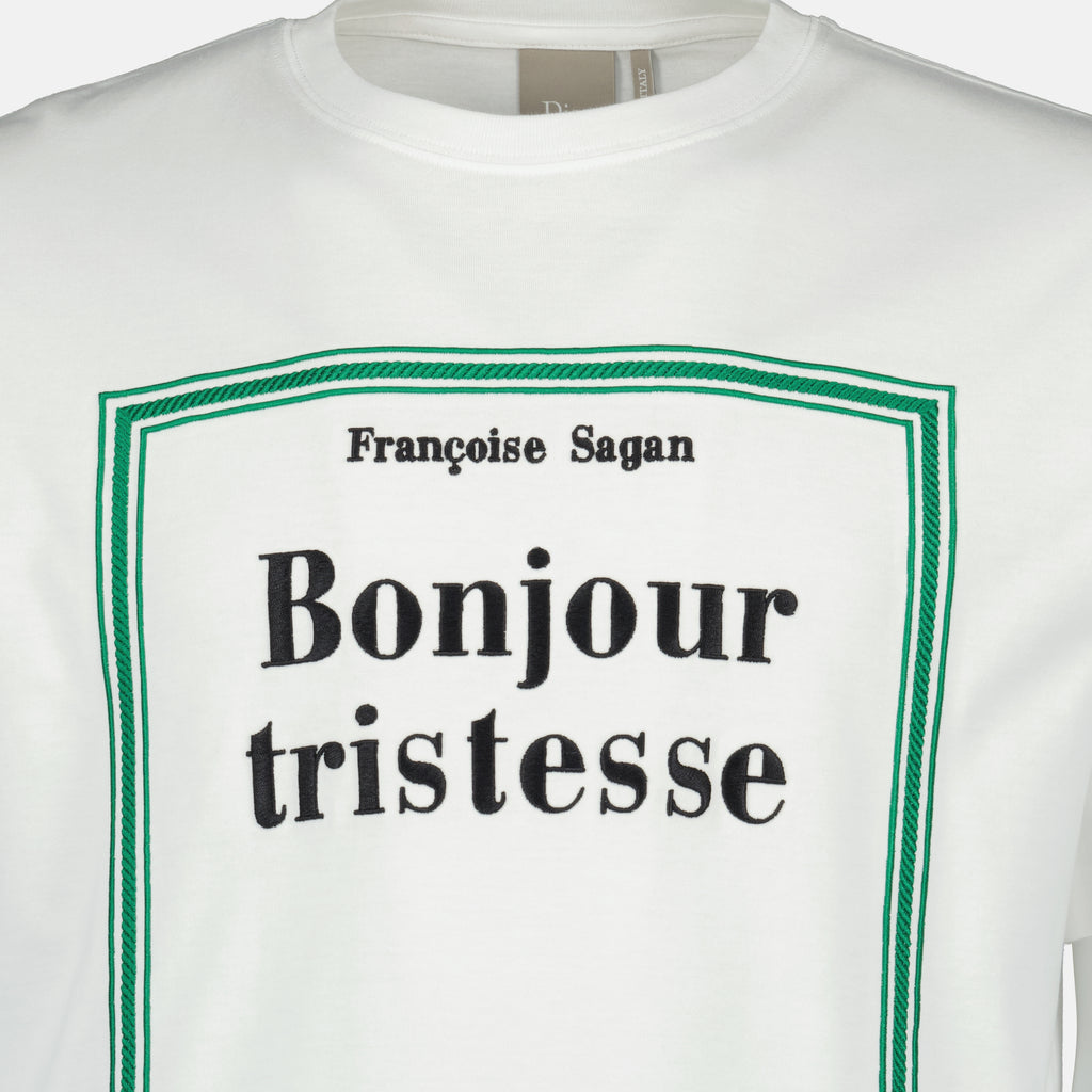 Bild des Artikels Weißes T-Shirt mit Buchcover-Stickerei aus Baumwolle von Dior für Herren - Frühjahr-Sommer 2026 - Detaillierte Ansicht 2