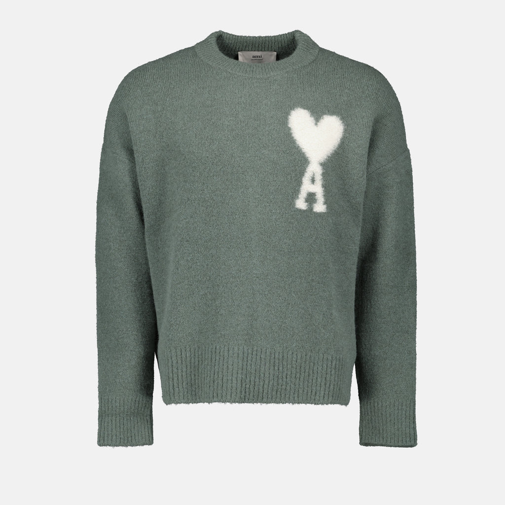 Maille Pull AMI de Coeur Ami PARIS Vert Unisexe