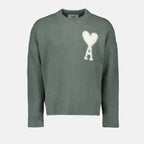 Maille Pull AMI de Coeur Ami PARIS Vert Unisexe