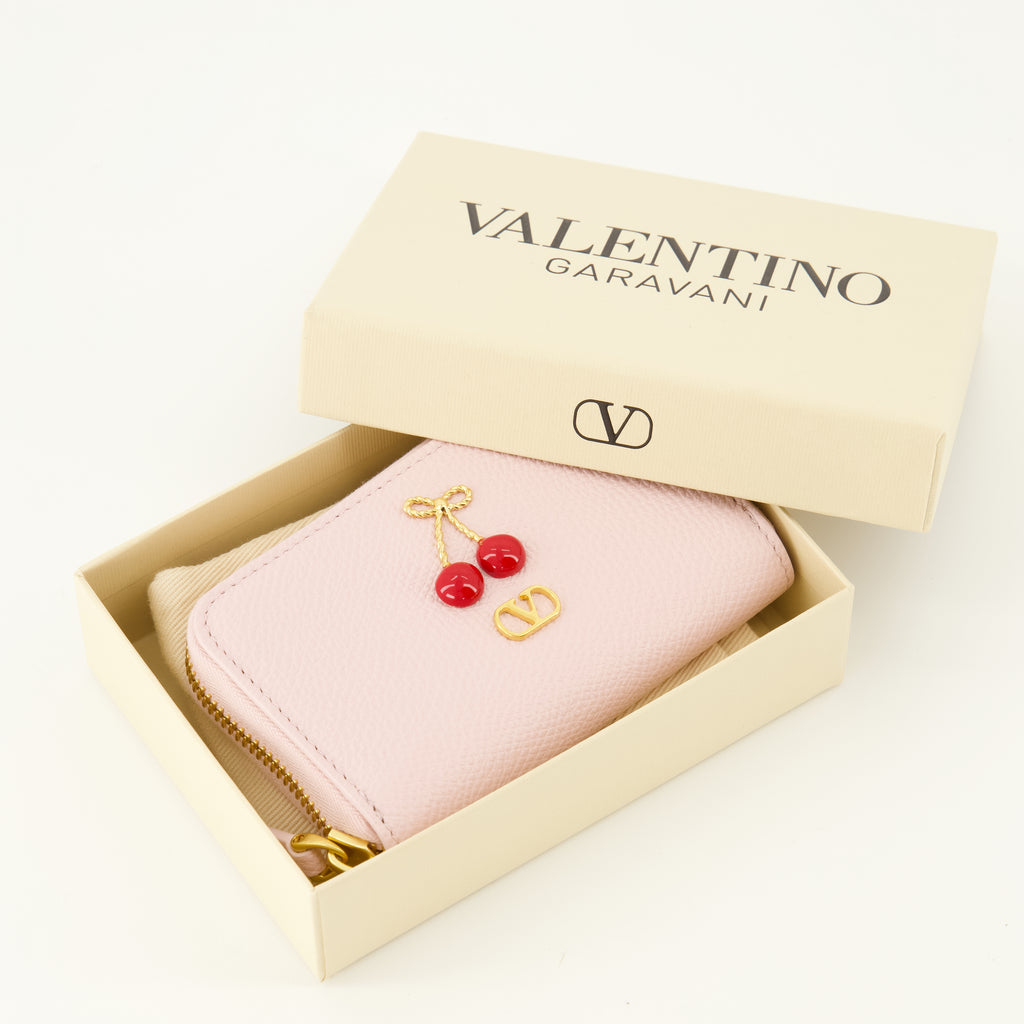 Petite maroquinerie Portafoglio Zip Cherryfic Rosa Valentino Garavani Rose Femme