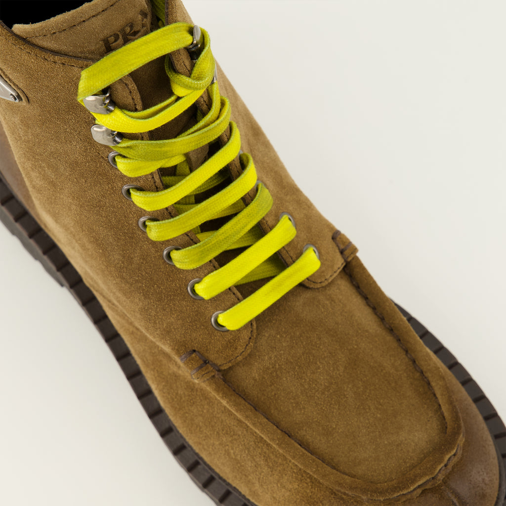 Bottes et bottines Botas de Cano Baixo em Camurça Castanha Prada Marron Homme