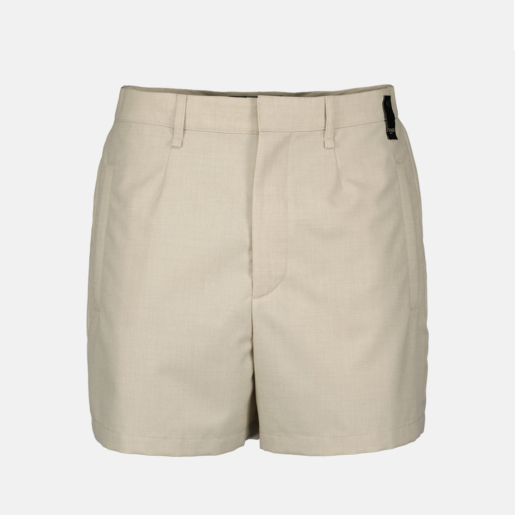 Shorts Short en laine Fendi Beige Homme