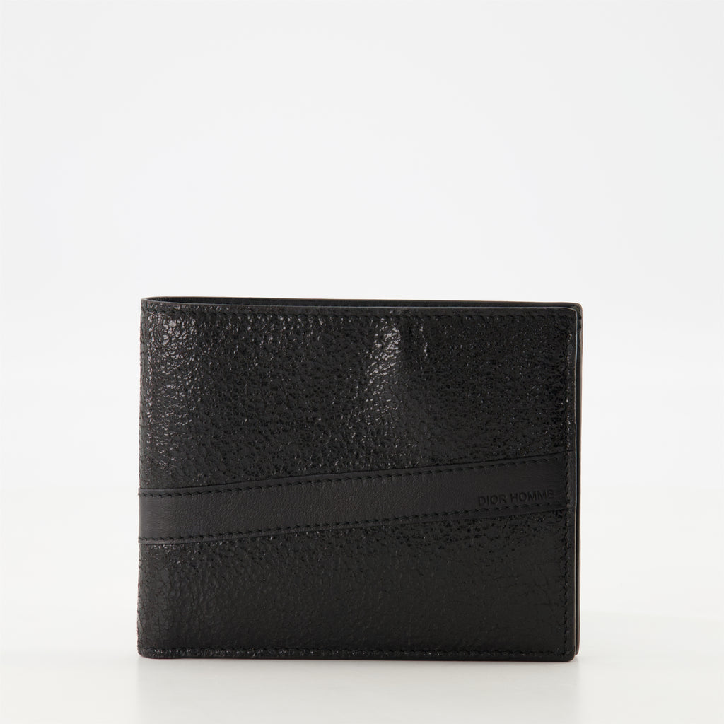 Piccola pelletteria Portafoglio in Pelle Texturizzata Dior Nero Homme
