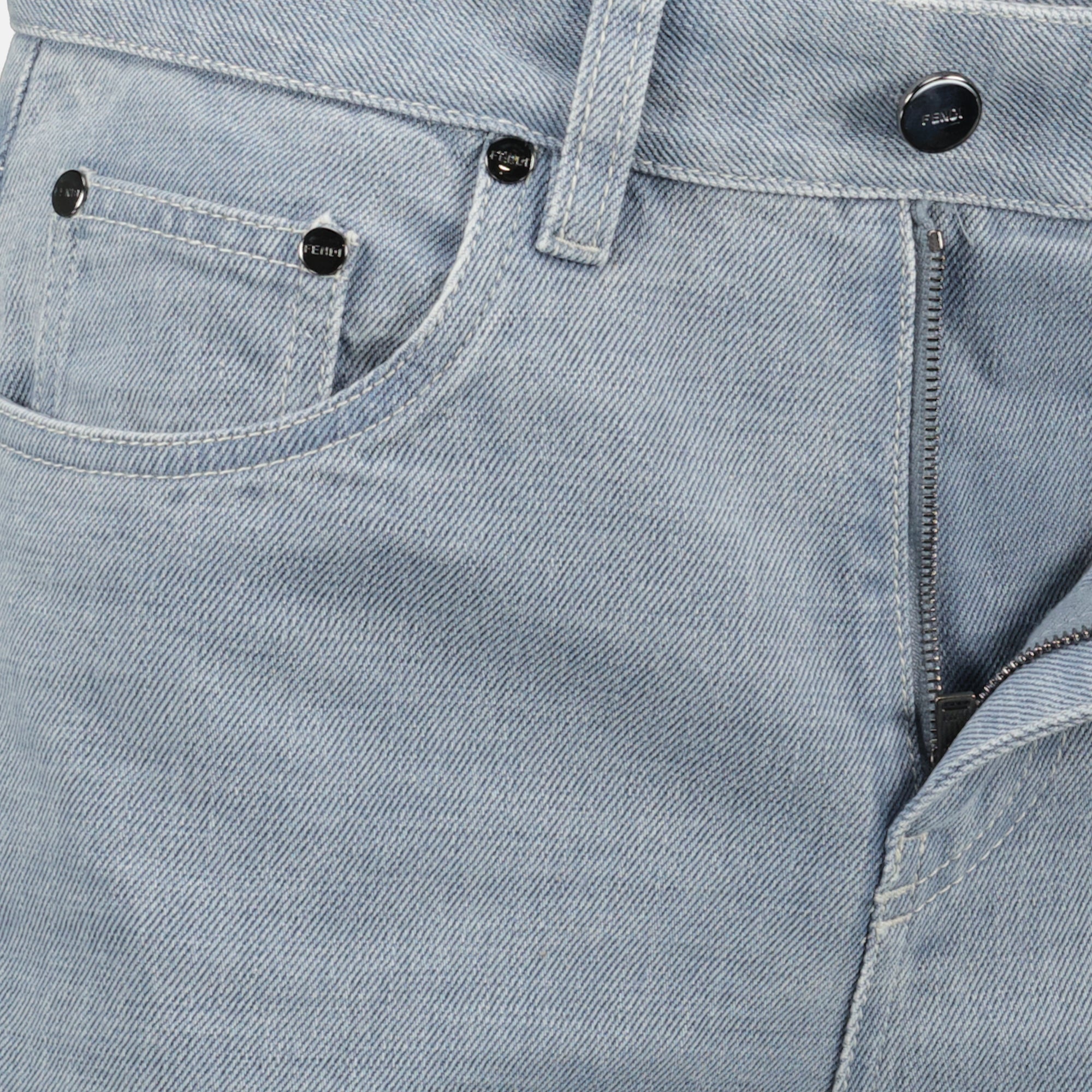 Pantalones Pantalones de mezclilla Fendi Gris Femme
