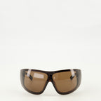 Bild der SL 914 braunen Sonnenbrille der Marke Saint Laurent für Unisex - Frühjahr-Sommer 2026 - Vorderansicht