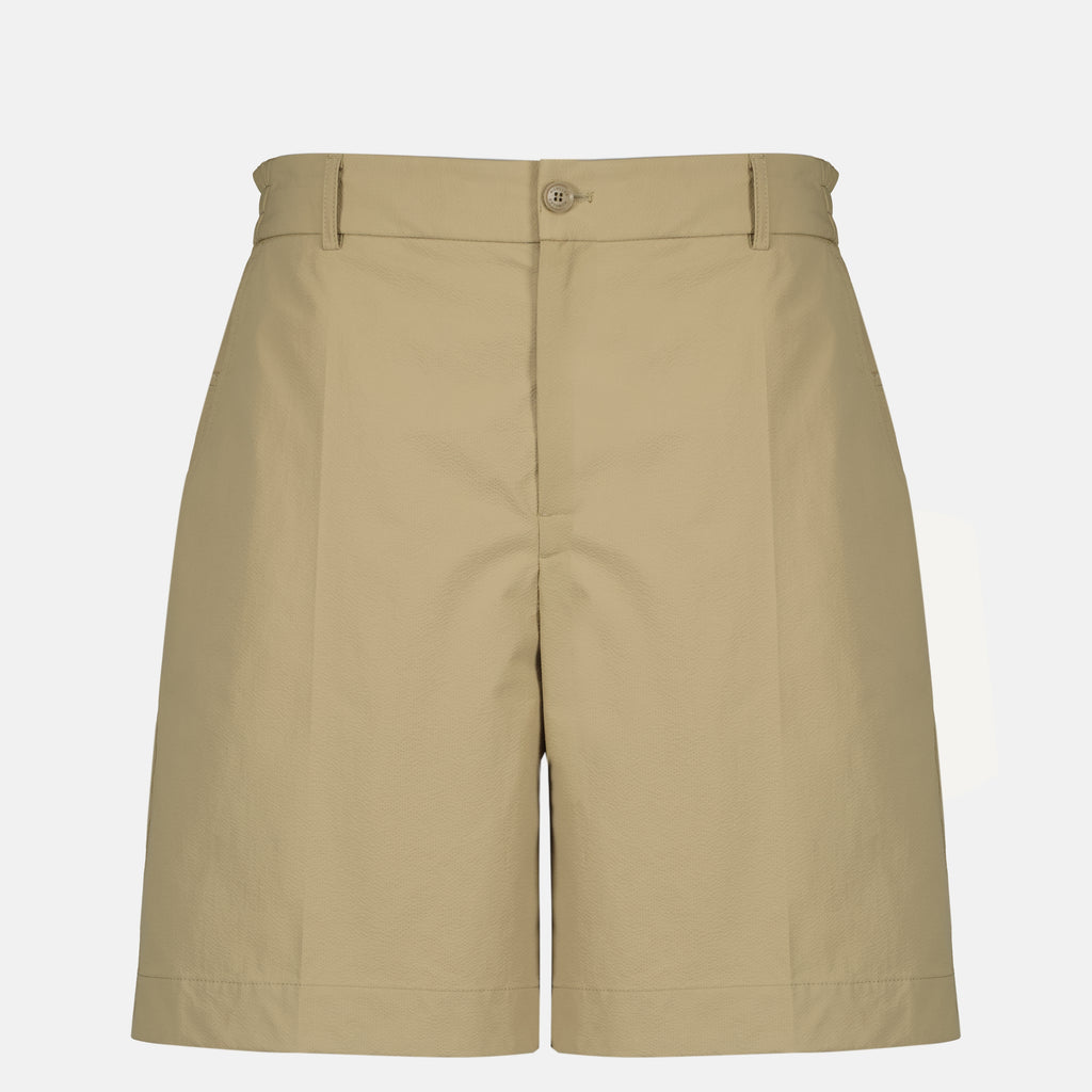 Shorts Pantaloni Corti Beige in Seersucker Moncler Beige Homme