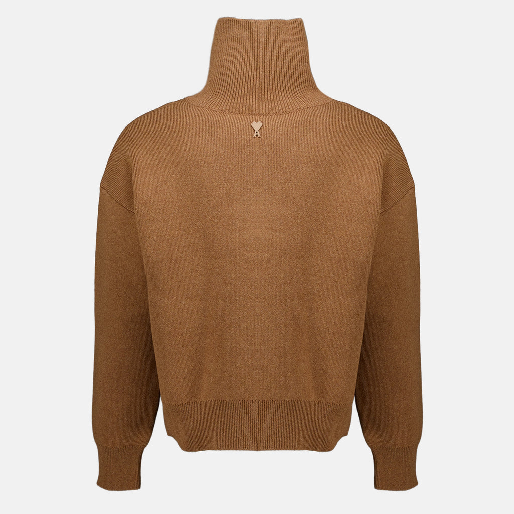 Sweatshirts Pull à col montant beige Ami PARIS Beige Unisexe