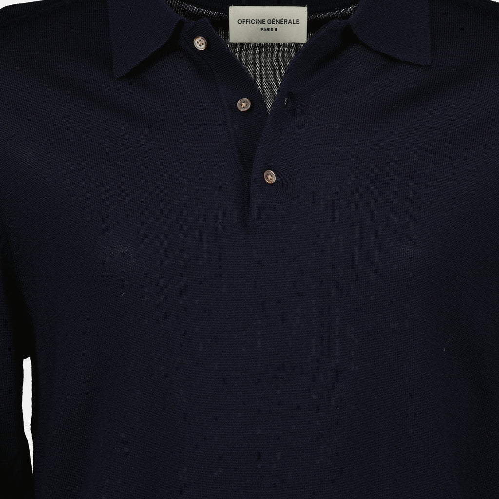 Image de l'article Polo manches longues Brandon de la marque Officine Générale pour Homme - Saison Automne-Hiver 2025 - Vue détaillée_2