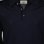 Image of the Brandon long sleeve polo from the Officine Générale brand for Men - Autumn-Winter 2025 - Detailed View_2