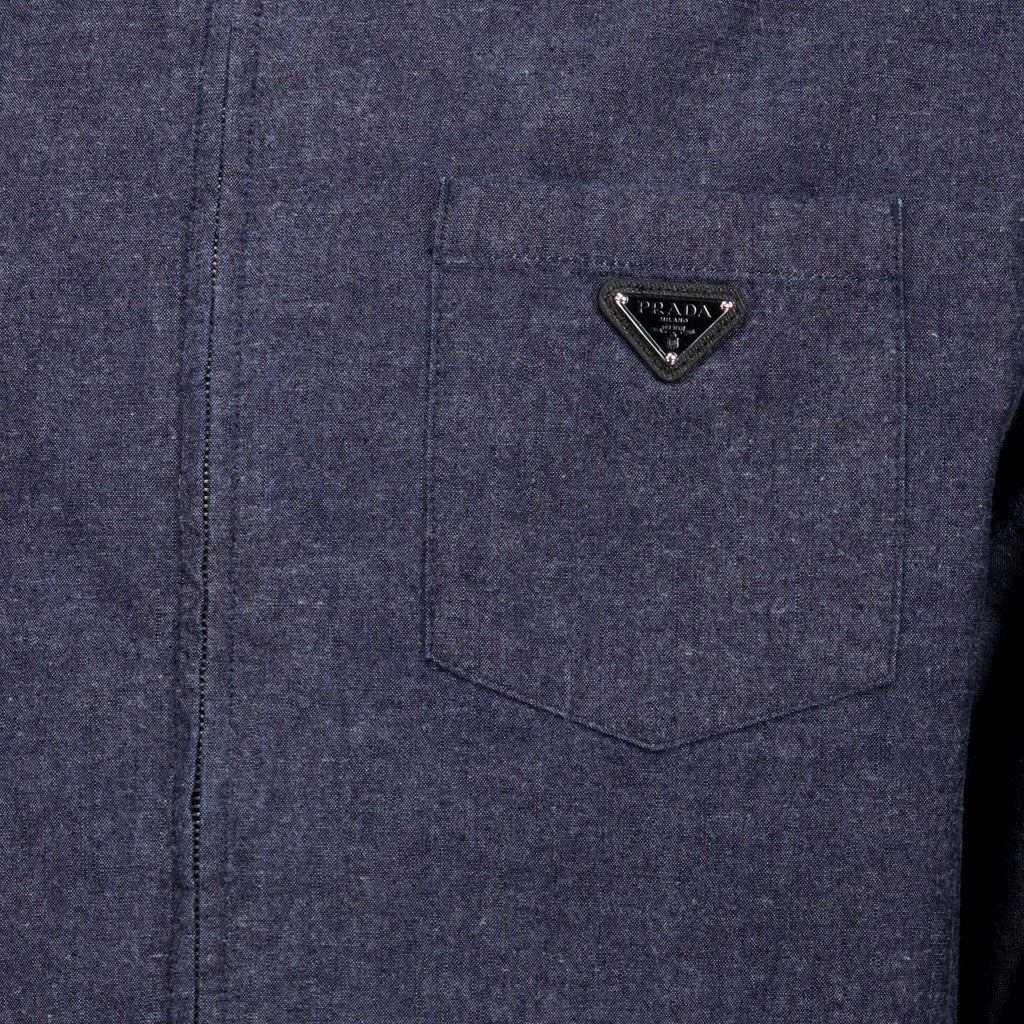 Chemises Camicia Chambray Prada Bleu foncé Homme