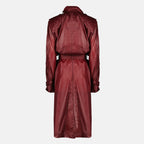 Immagine del trench in nylon bordeaux del marchio Saint Laurent per Donna - Stagione Primavera-Estate 2026 - Vista Posteriore