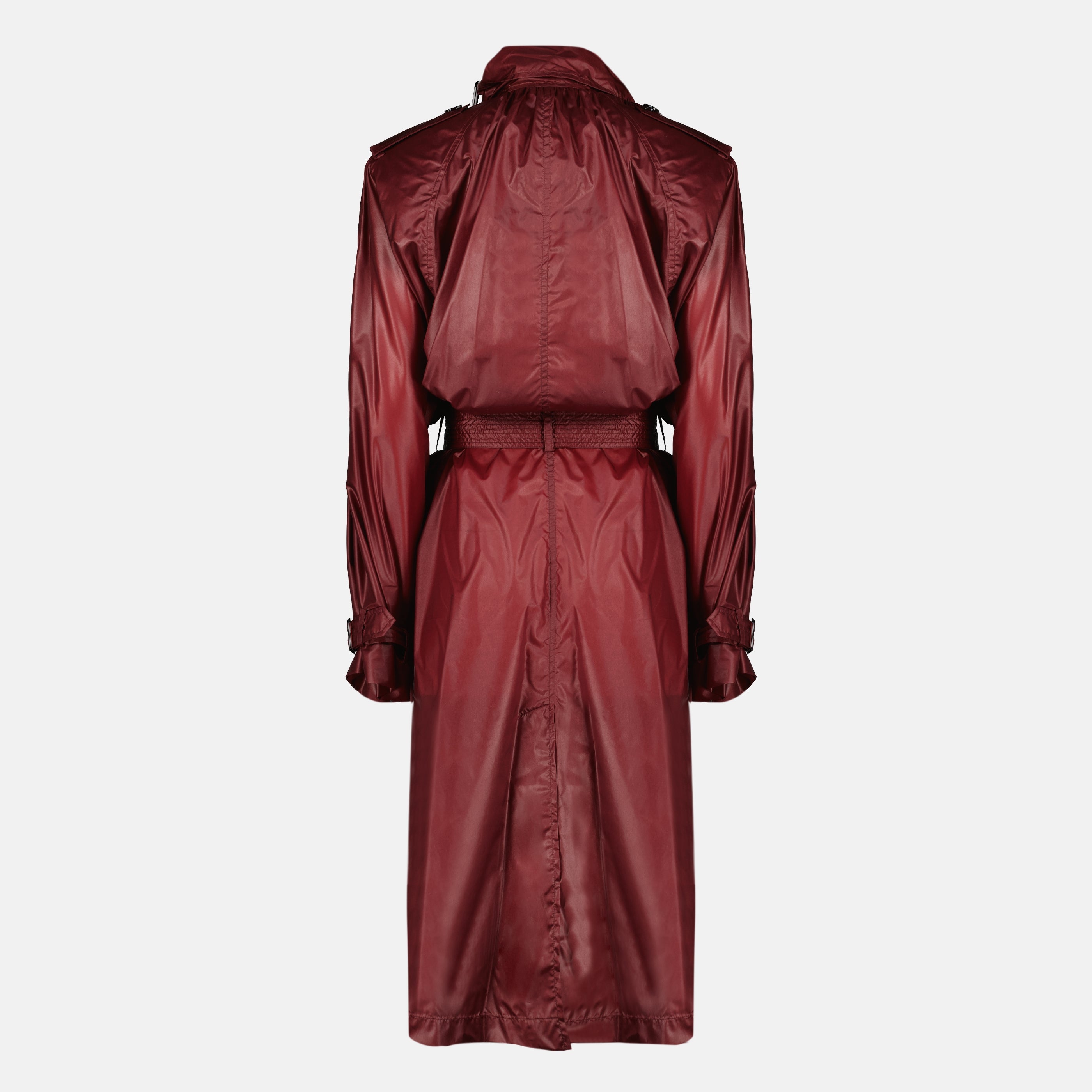 Image de l'article Trench en nylon bordeaux de la marque Saint Laurent pour Femme - Saison Printemps-Été 2026 - Vue de Dos