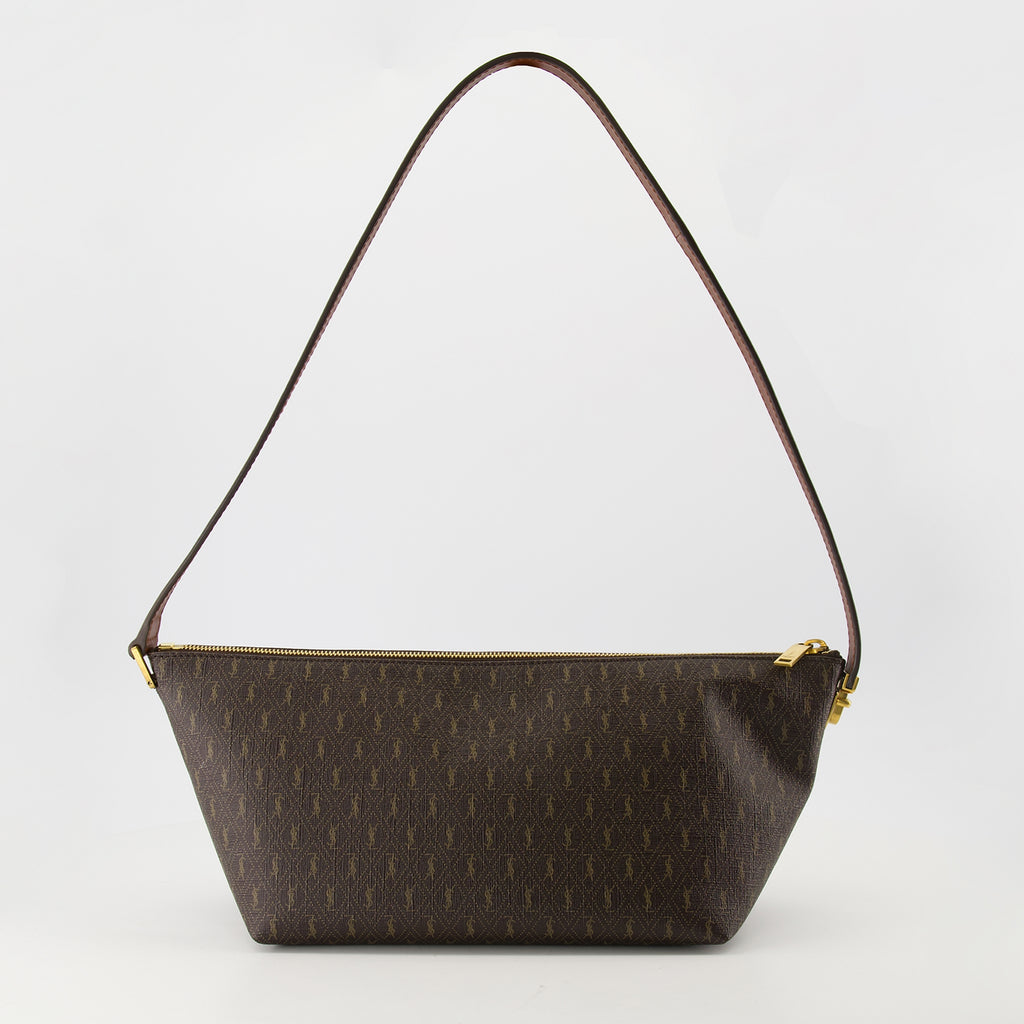 サン・ローランのメンズブラウンモノグラムバッグの画像 - 2026年春夏コレクション - 後面ビュー